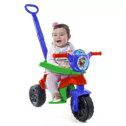 Velocipide Kendy Motoca Infantil C/ Empurrador Proteção Bebe e Criança Carrinho de Passeio Kemotoca Triciclo