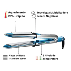 Chapinha De Cabelo Profissional Nano Titanium Premium Prancha Alisadora Bivolt