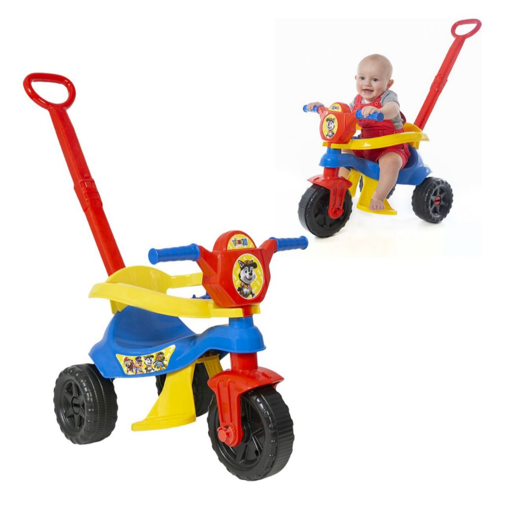 Triciclo Infantil Kemotoca Menino Menina Patrulha Canina Até 25KG Velotrol Kendy