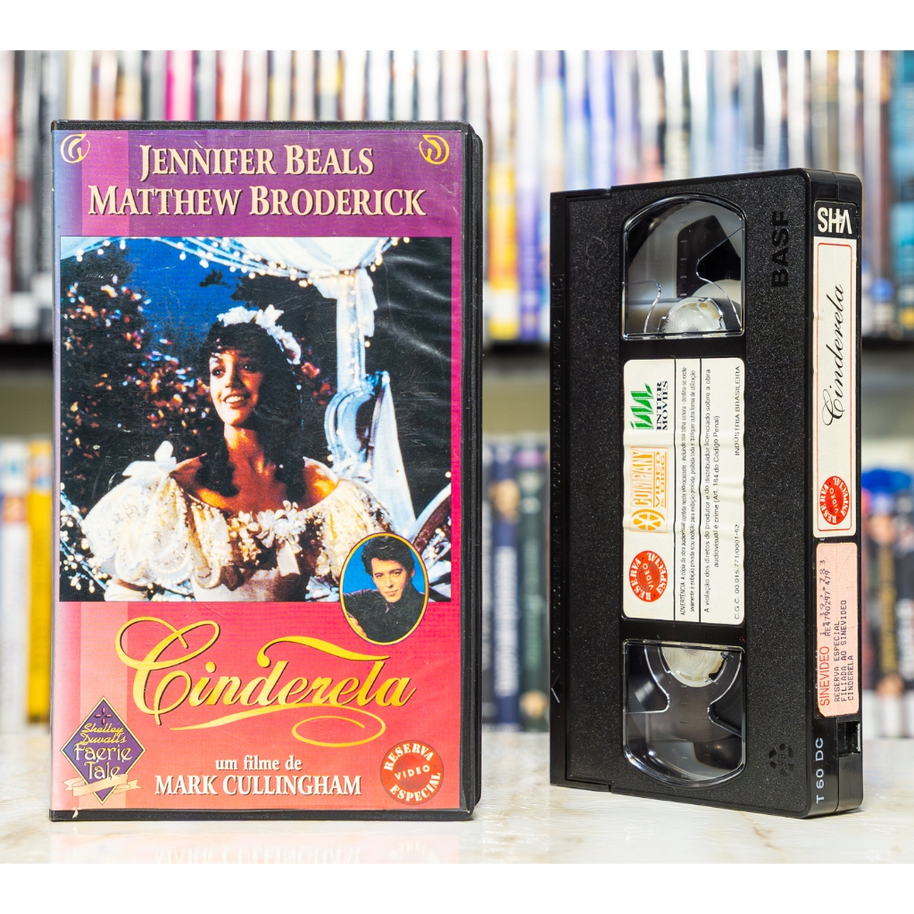 VHS Cinderela - LEGENDADO - Matthew Broderick Jennifer Beals  - Original - Fita de Vídeo Filme - Reserva Especial - Raro