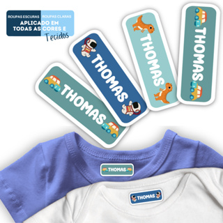 Etiqueta Termocolante Para Uniforme, Roupas, Meias - Qualquer Tecido I Super Cola I 36pçs Mix Boy 01 em Oferta na Shopee