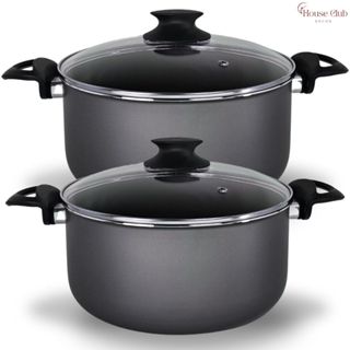 Kit Panelas Caçarolas Plus 02 Peças TAMANHO GRANDE 22 e 24 Antiaderente Com 5 Camadas de Teflon Cor Grafite Preto em Oferta na Shopee