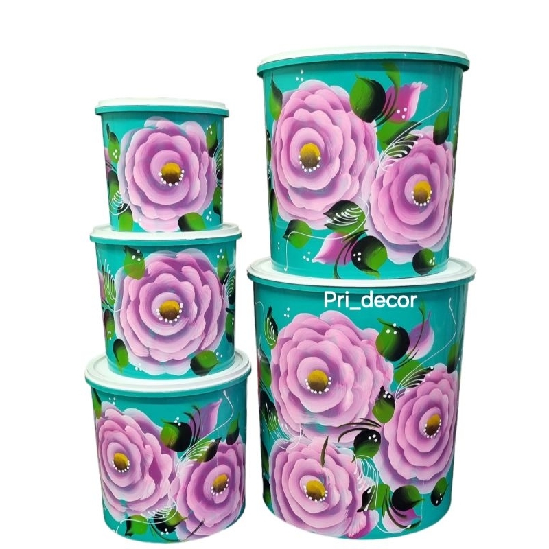 Kit mantimento 5 peças decorado a mão,jogo de mantimento lata plástico,jogo mantimento organizador,mantimento alimentos