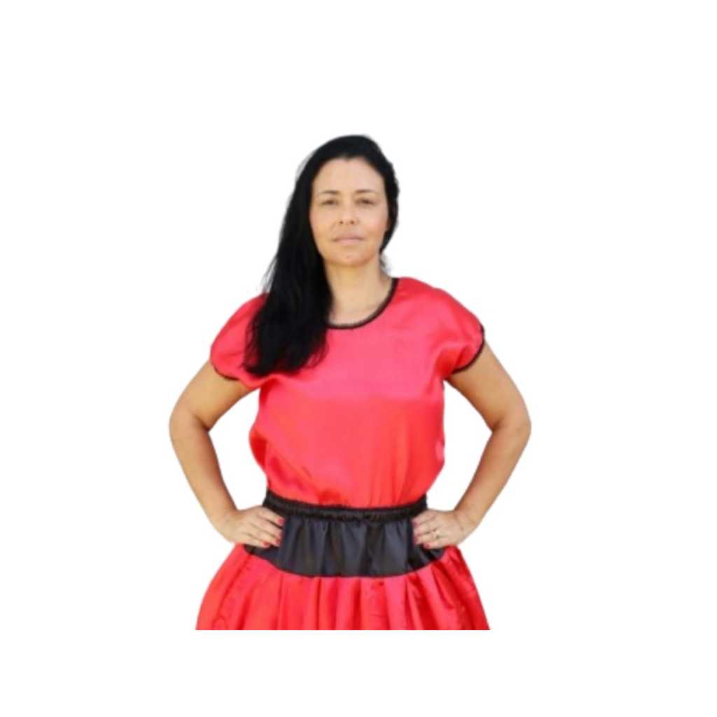 Bata Camisu Umbanda Candomblé Feminino Vermelha Cetim
