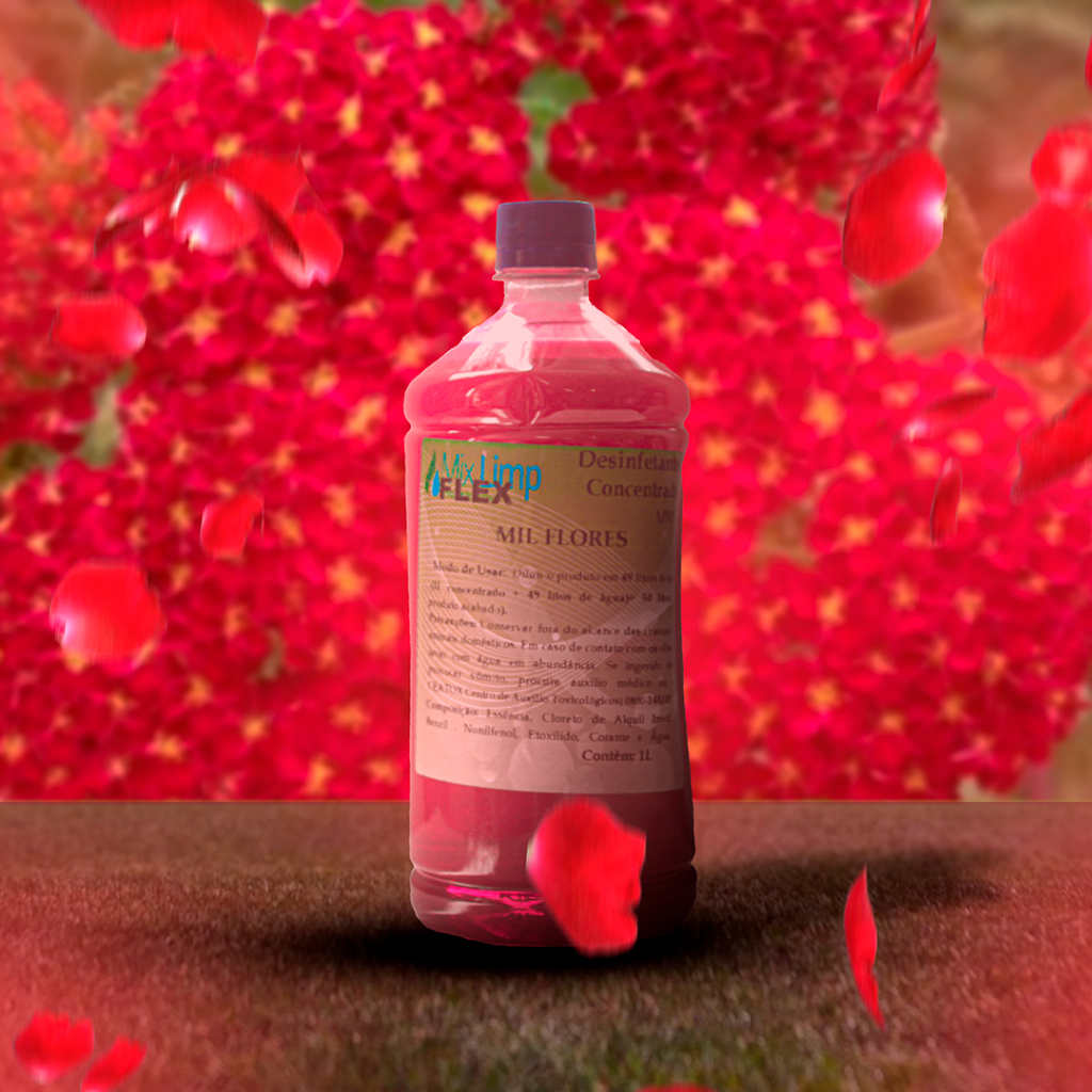 DESINFETANTE CONCENTRADO MIL FLORES 1 LITRO FAZ 50 LITROS em Oferta na Shopee