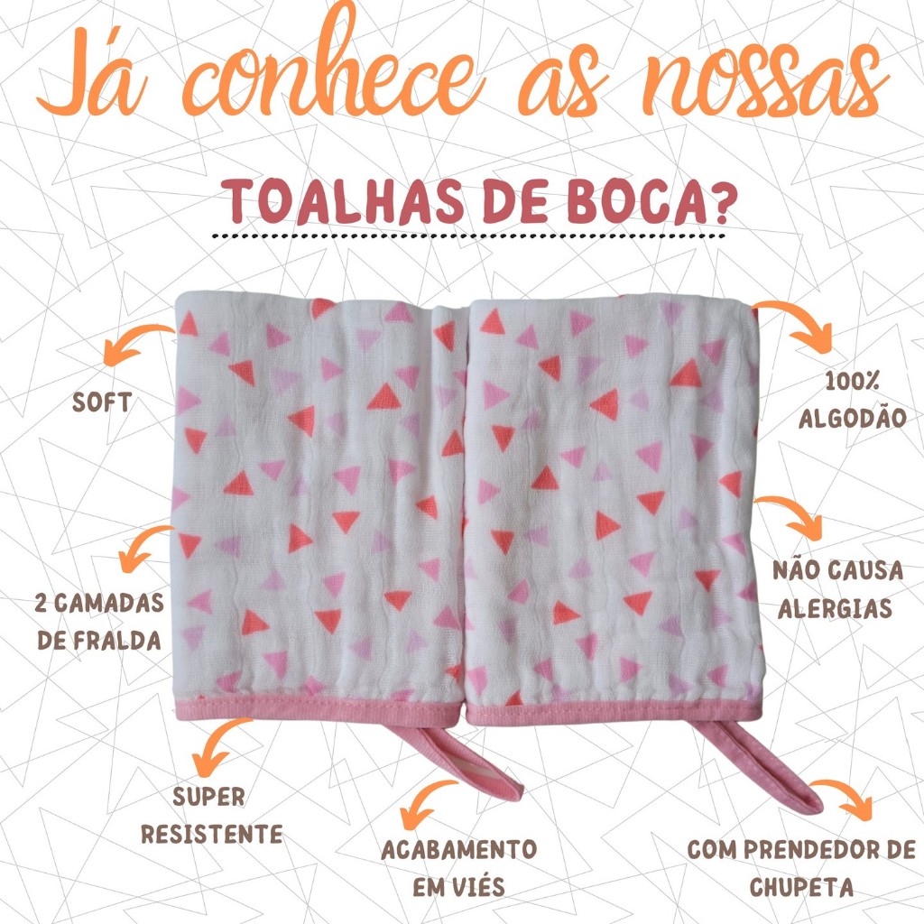 PANO PANINHO DE BOCA BABETE FRALDA DE PANO EXTRA MACIA E ABSORVENTE