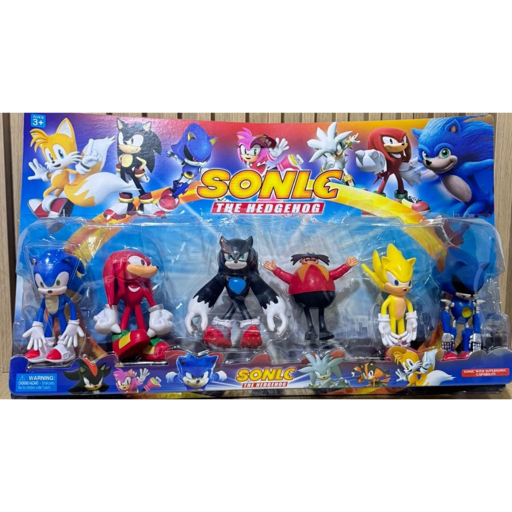 Kit Cartelado Sonic 6 bonecos Grandes 15 cm infantil articulado Alta Qualidade Envio Imediato