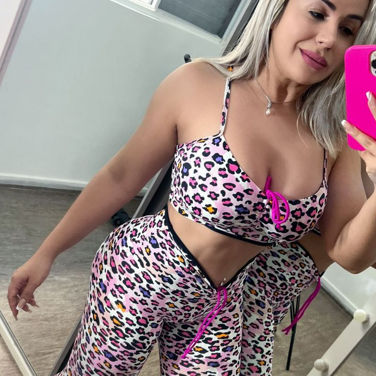 calça Legging poliamida com top de regulagem
