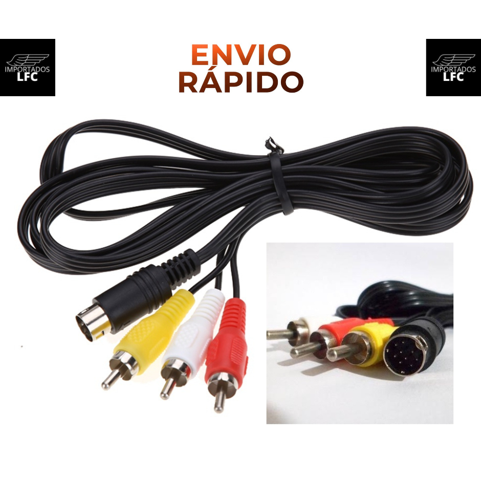 Cabo Audio E Video AV mega drive 3 - 9 pinos 1,80 metro