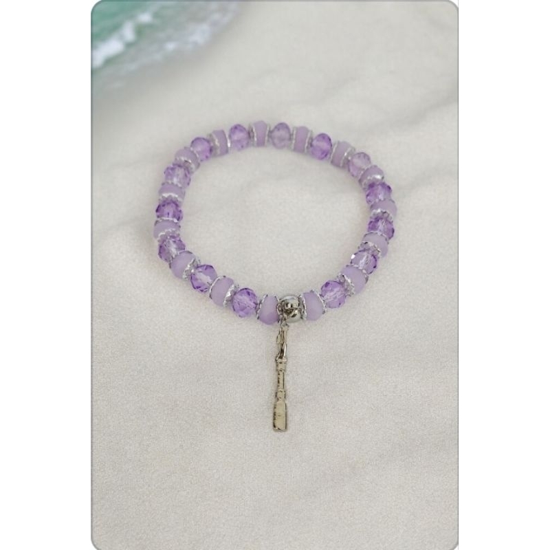 Pulseira Cristal Lilas Ibiri Orixá Nanã Umbanda Candomblé