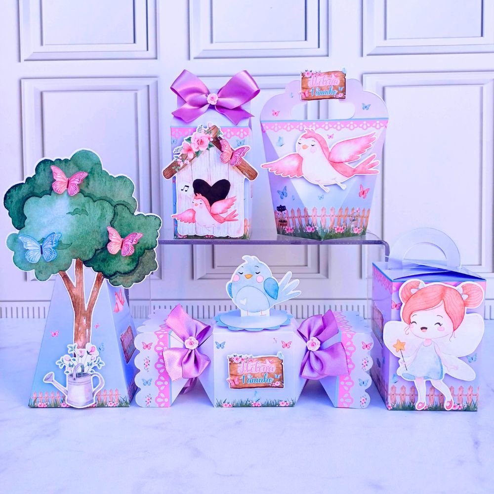 Kit Festa Jardim Encantado Personalizados | Lembrancinhas | Decoração | Papelaria Personalizada | Caixas Personalizadas