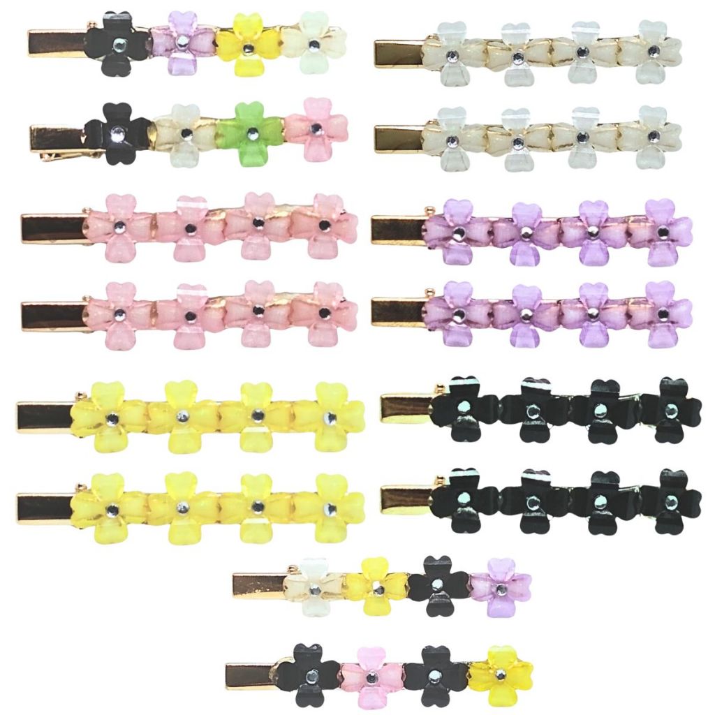 Kit 2 Peças Presilha Cabelo Delicado Sakura Dourado Kawaii prendedor de cabelo bico de pato chic delicado kawaii cerejeira festa casual dia a dia prendedor sakura flor coreana