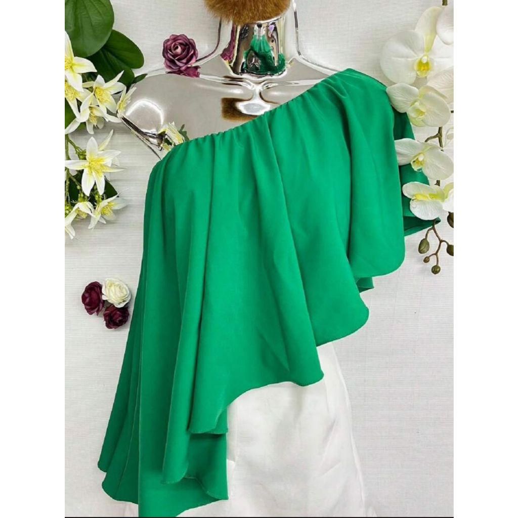Blusa Gabriela Um Ombro So Gringa com top por baixo asimetrica Sofisticada em Oferta na Shopee
