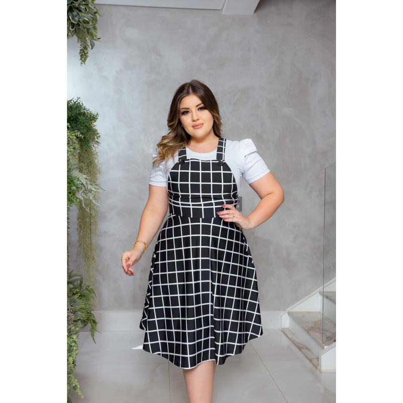 JARDINEIRA SALOPETE GODE RODADA MODA MODESTA CRISTÃ FARDAMENTO em Oferta na Shopee