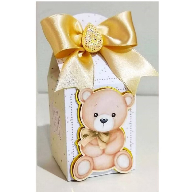 10 Caixas  Lembrancinhas Personalizadas Tema Ursinho   - Festa Urso Cha revelaçao mesversario Menino festas Decoração