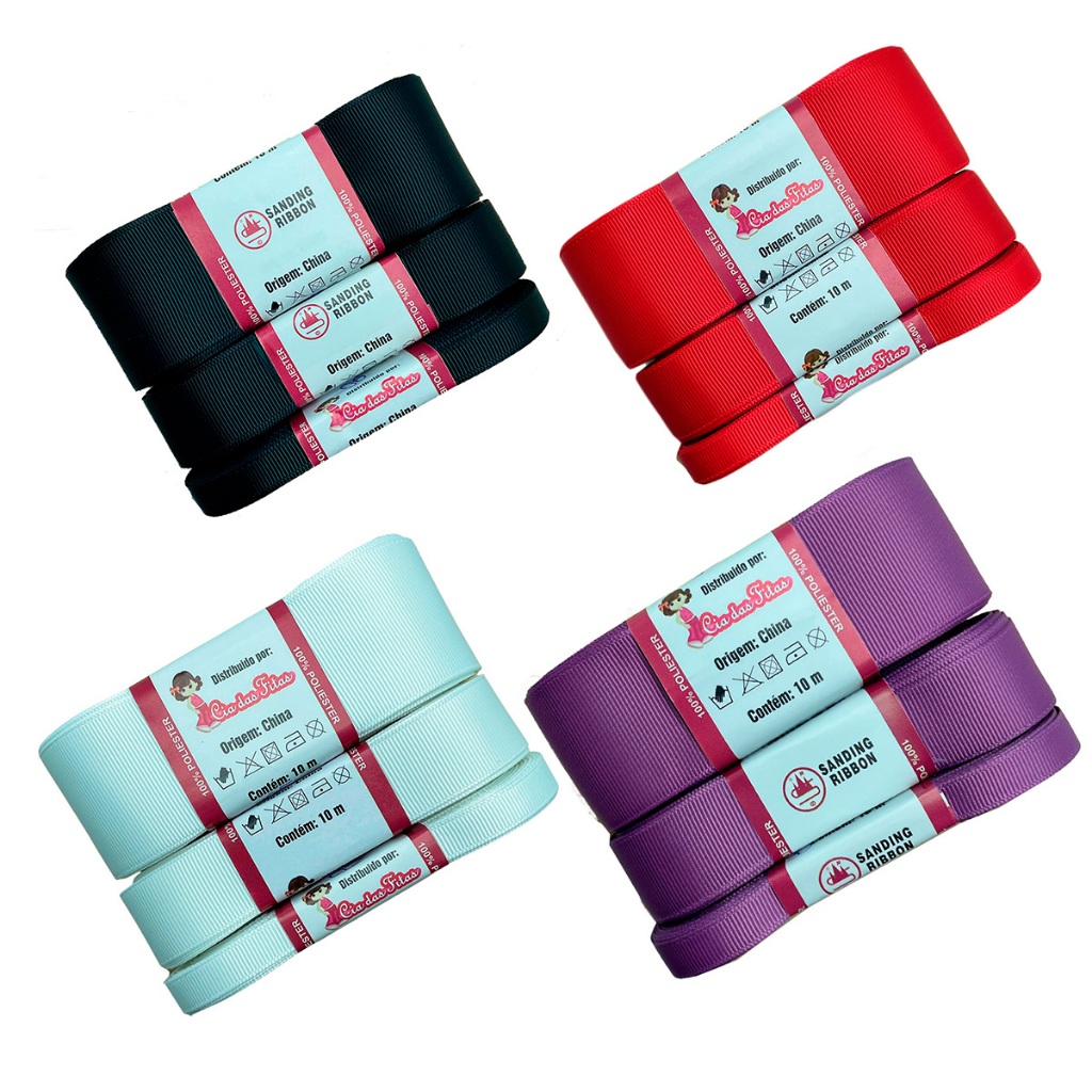 Kit Trio Sanding Gorgurão – Fitas N9 N5 N2 (30m) • Para Laços, Tiaras e DIY em Oferta na Shopee