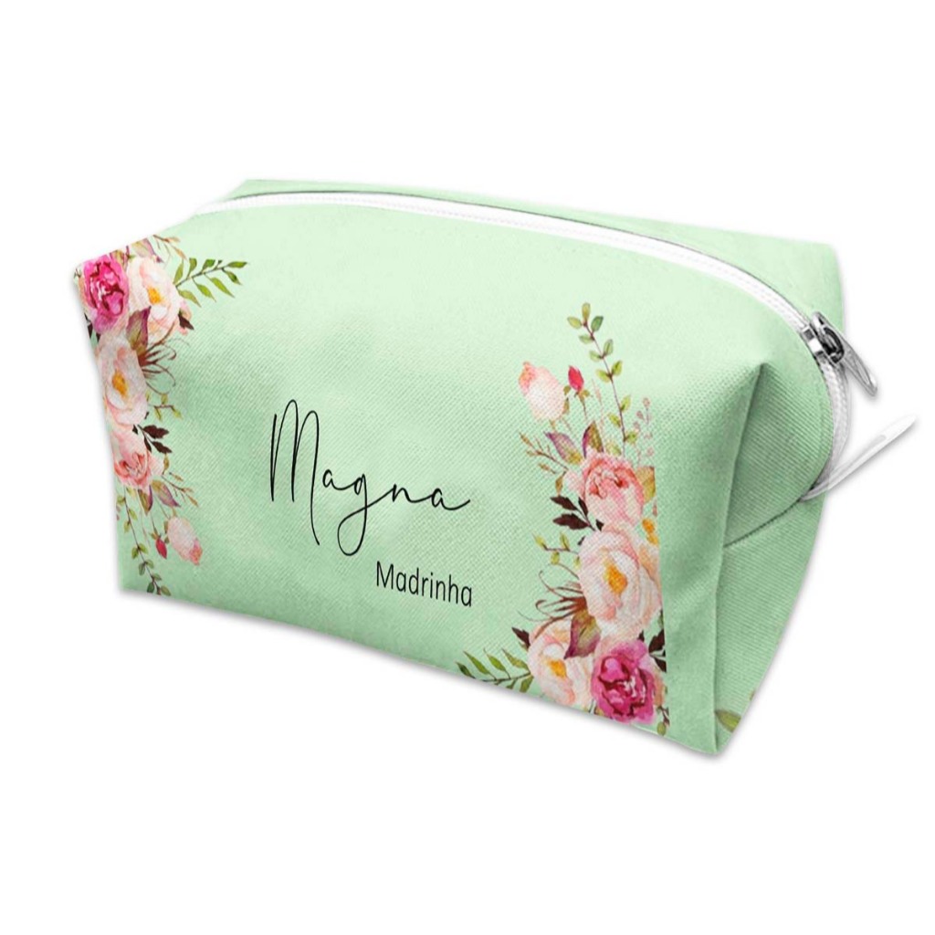 10 Lembrancinhas de Casamento Floral  Necessaire Box M - Necessaire Personalizada