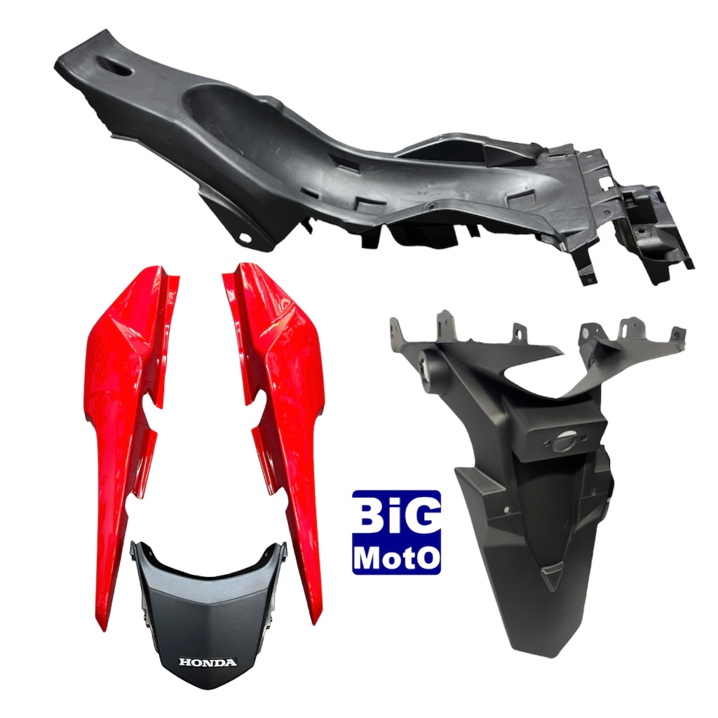 Kit Traseiro CG Fan 160 2016/2024 (selecione cores)-Paralama de placa + Parabarro interno B + Rabeta traseira CG Fan 160