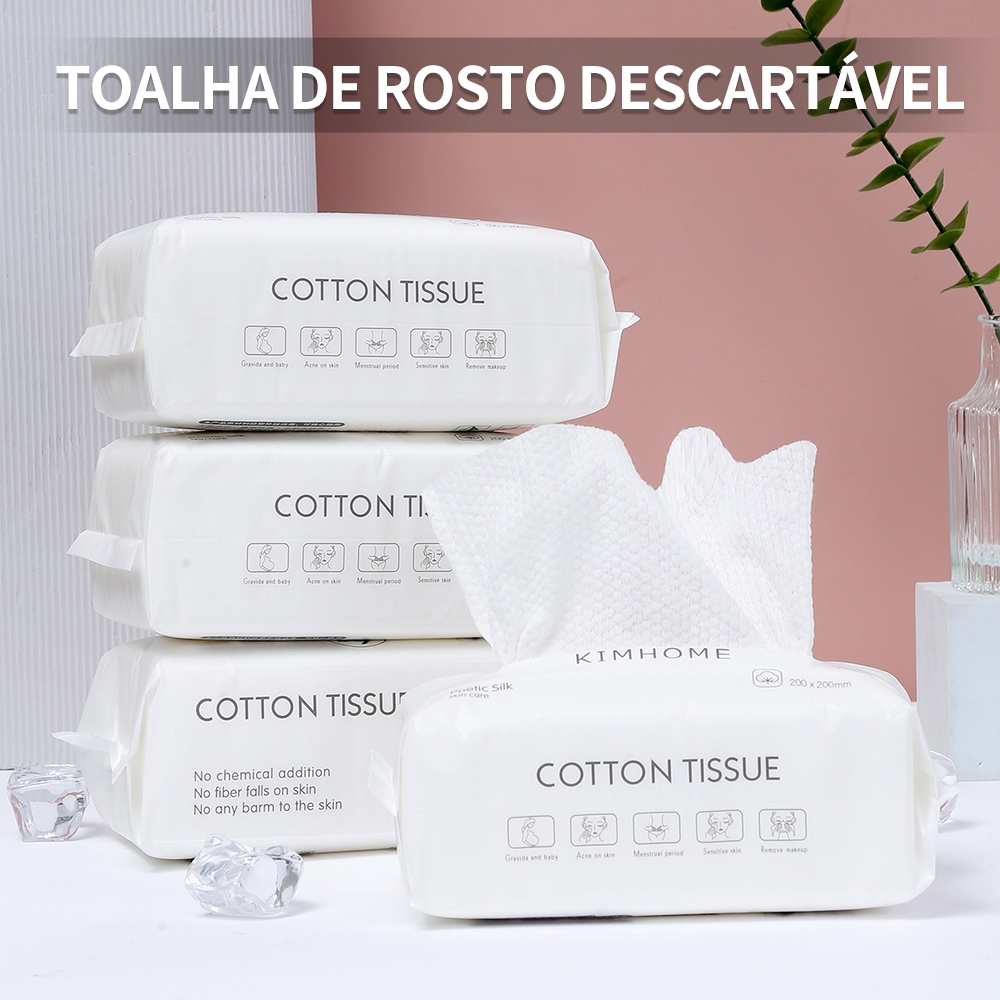 100pçs Toalha Descartável De Rosto Algodão Limpeza Facial E Maquilhagem Lencinho Bebê