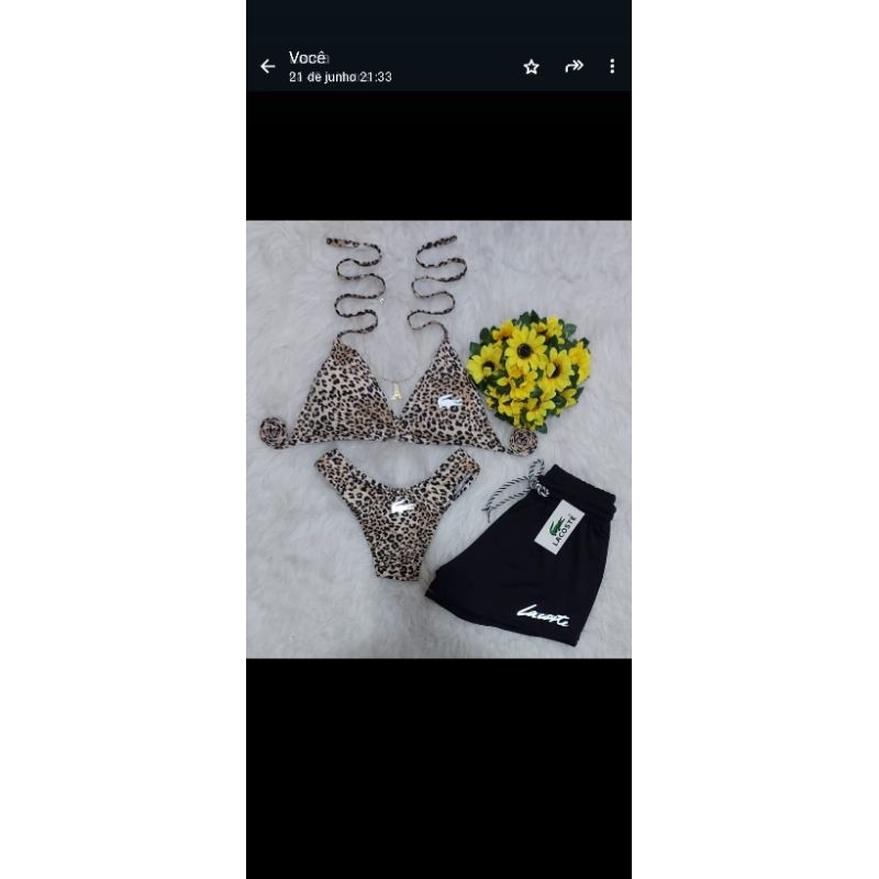 kit bermuda +biquíni com bojo, tamanho ((único))