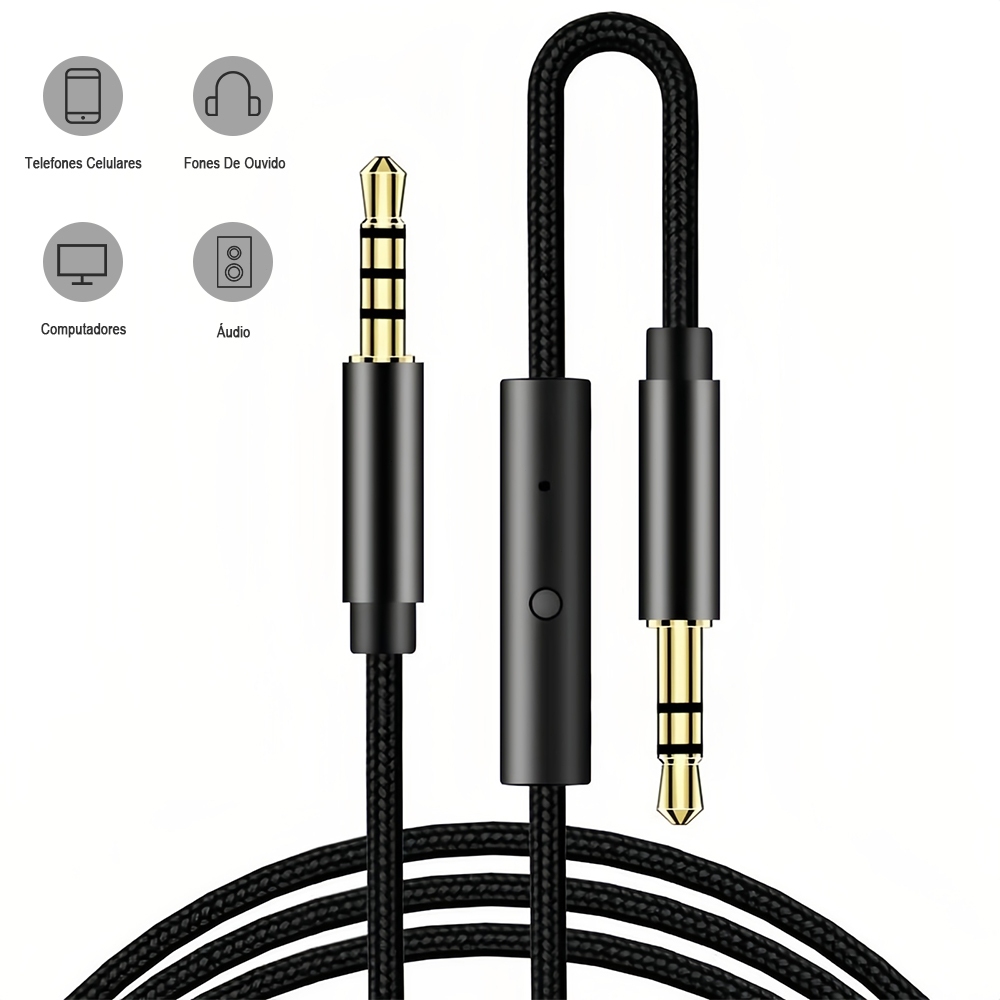 EXEED RX-02 P2 X P3 Cabo 3,5mm Cabo De Áudio Com Microfone Para Celular/Headphone/Computador em Oferta na Shopee