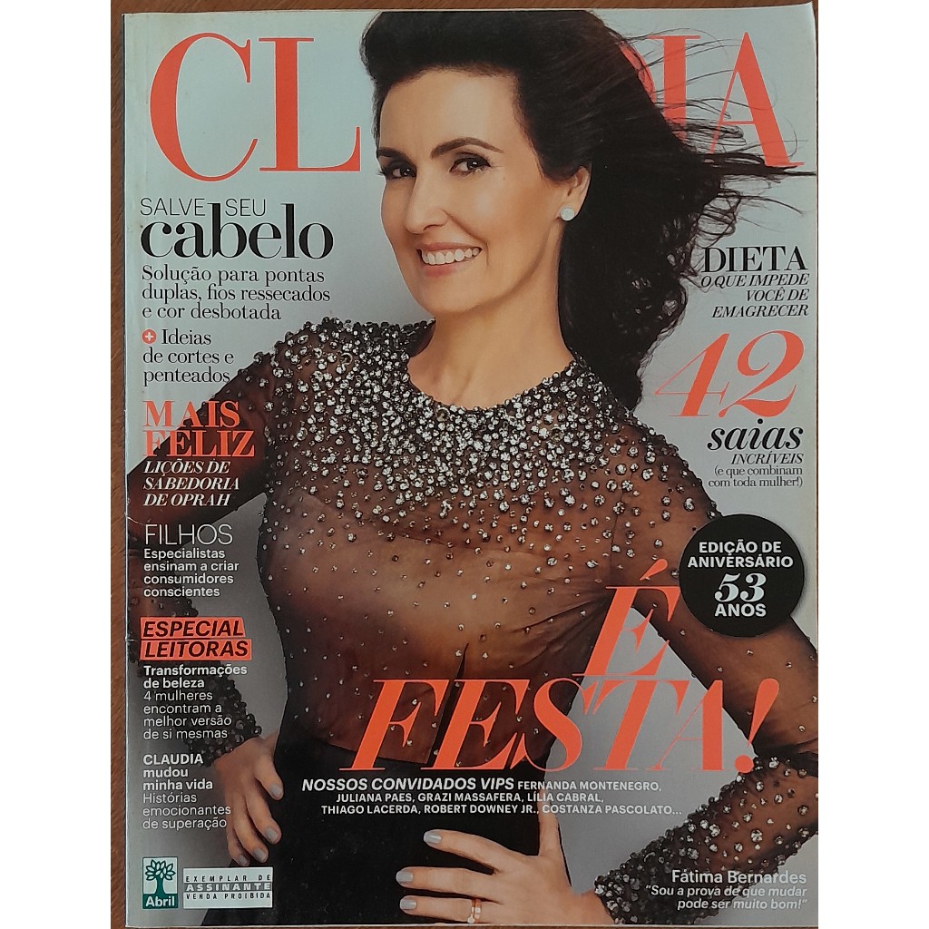 Revista Claudia Nº 637 Outubro/2014 Fátima Bernardes Robert Downey Jr