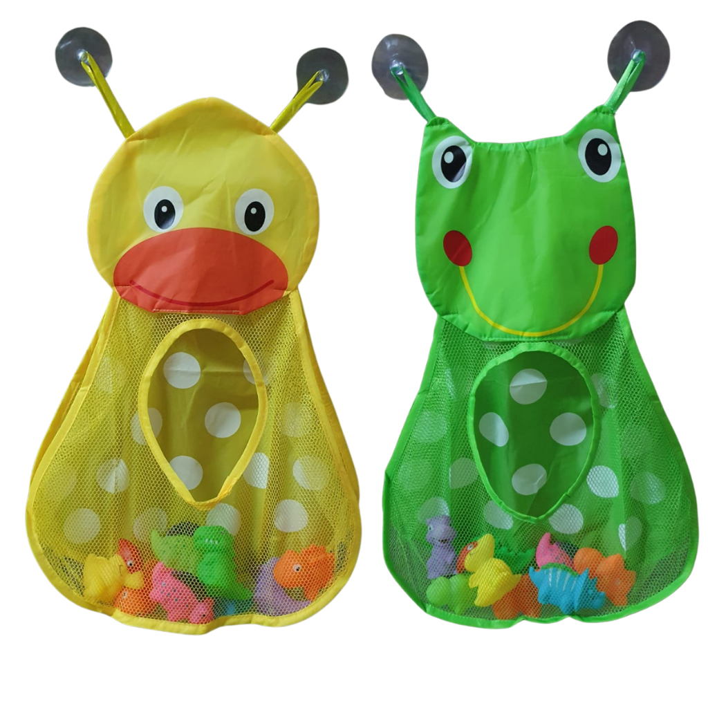 Kit Organizador de Brinquedos de Banho com brinquedos Saco Rede Animais Porta Brinquedo Organizador Para Guardar Brinquedos Infantil com Ventosa