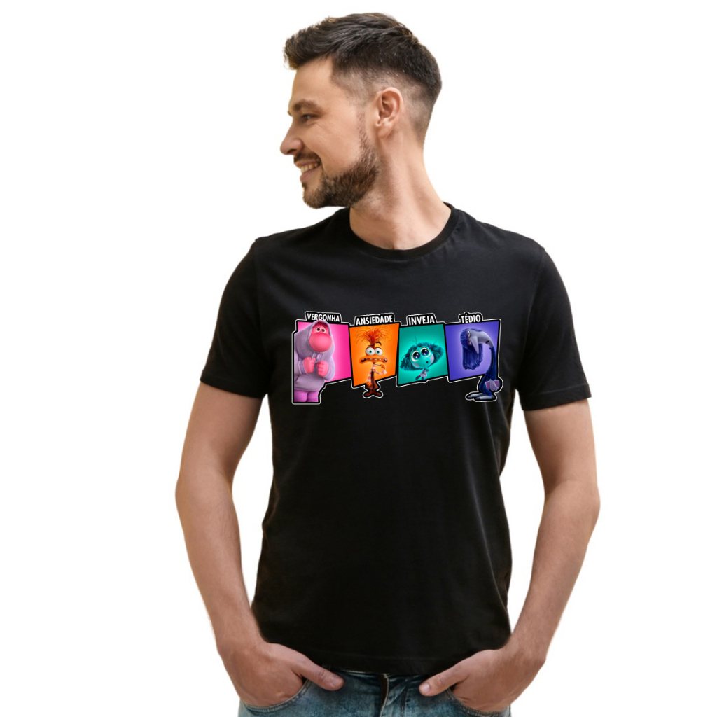 100 % ALGODÃO DIVERTIDAMENTE O FILME ENVIO IMEDIATO ESTAMPAS VARIADAS ADULTO E INFANTIL