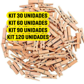 Kit 120 Mini Prendedor Para Fotos Pregador Prendedor Madeira 2,5Cm Varal De Mural Memory Board Tags Drinks Mini Grampo