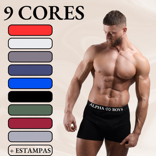 Kit 10 Cuecas Boxer de Microfibra Alpha Boys Original Roupas Masculinas Qualidade