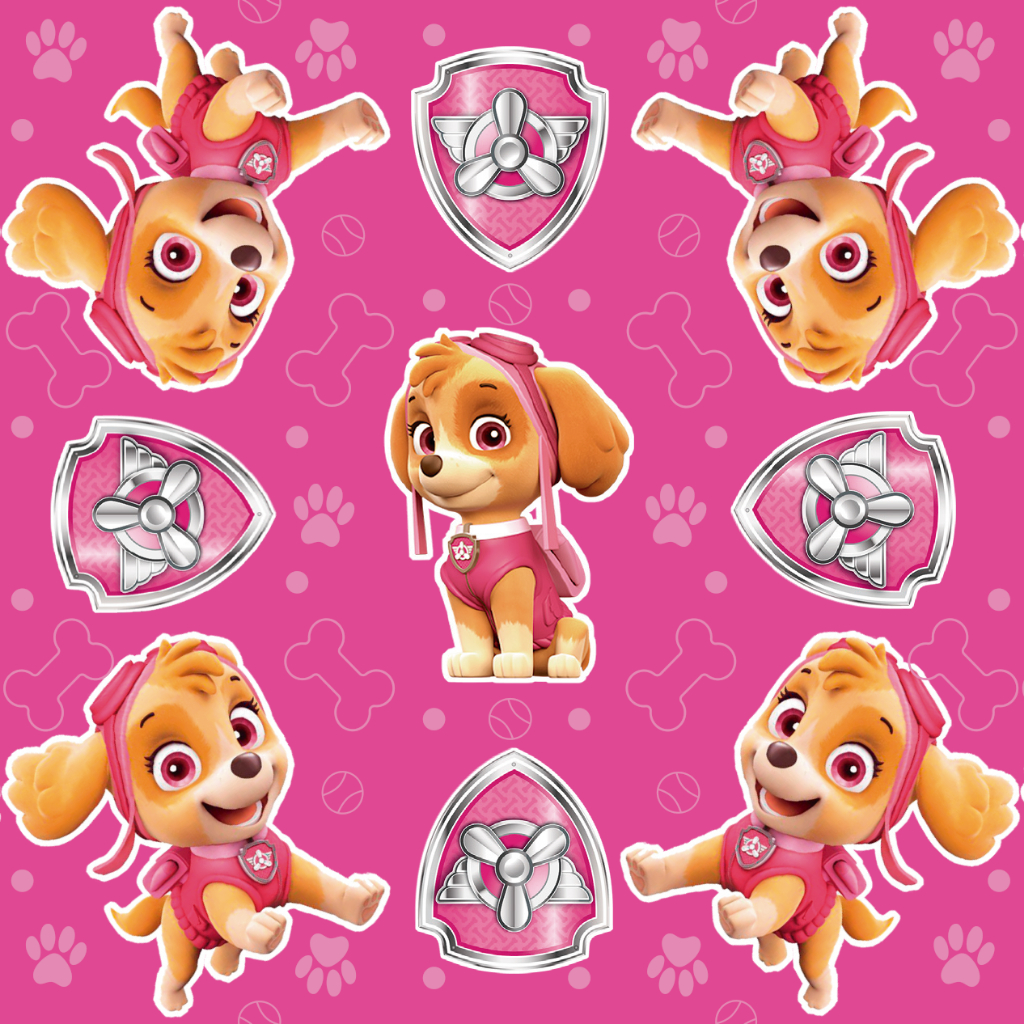 Tecido Microfibra TACTEL Estampa Digital - Patrulha Canina Skye Pink em Oferta na Shopee