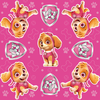 Tecido Microfibra TACTEL Estampa Digital - Patrulha Canina Skye Pink em Oferta na Shopee