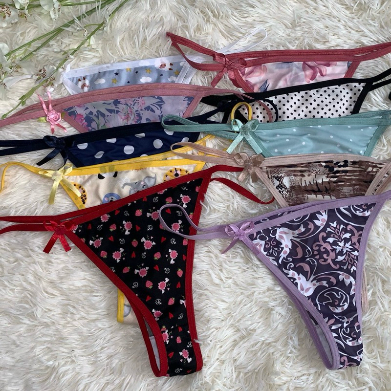 Kit 10 Calcinha Tanga Lingerie Meio Fio Uma Tira Promoção Preço de Fábrica em Oferta na Shopee