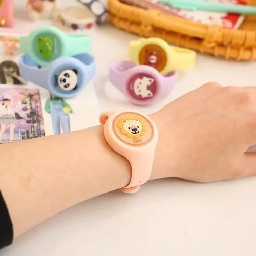 Relógio infantil com pulseira com estampa de desenho animado luminoso repelente de mosquitos portátil repelente d