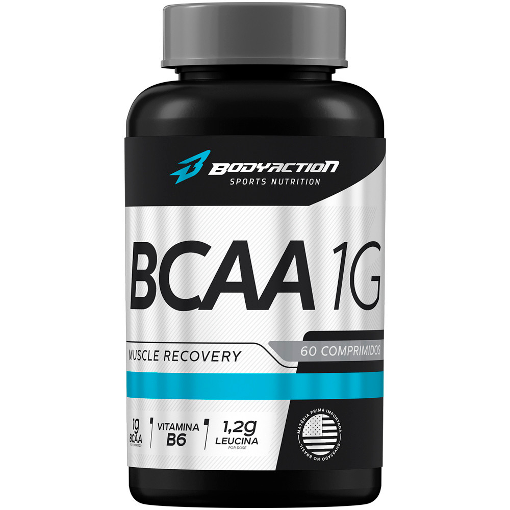 Bcaa 1g 60 caps massa magra fortalecimento muscular