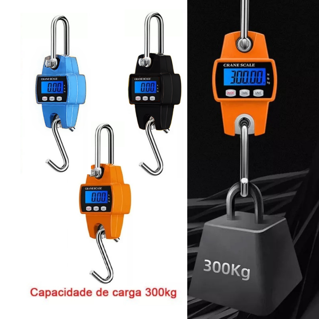 Balança Digital 300 Kg Guindaste Industrial Lcd Portátil