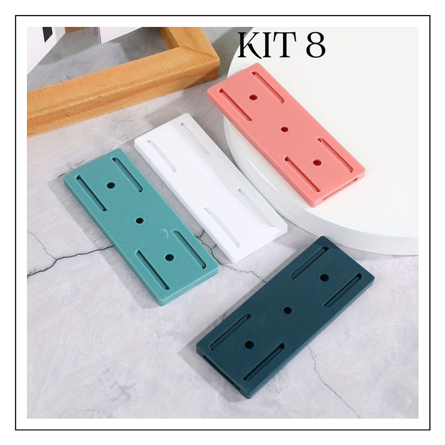 Kit 8 Suporte p/ Extensão Fixar Filtro de Linha e Objetos Diversos/Household Auto-Adesivo Plugue Fixer Broca Livre