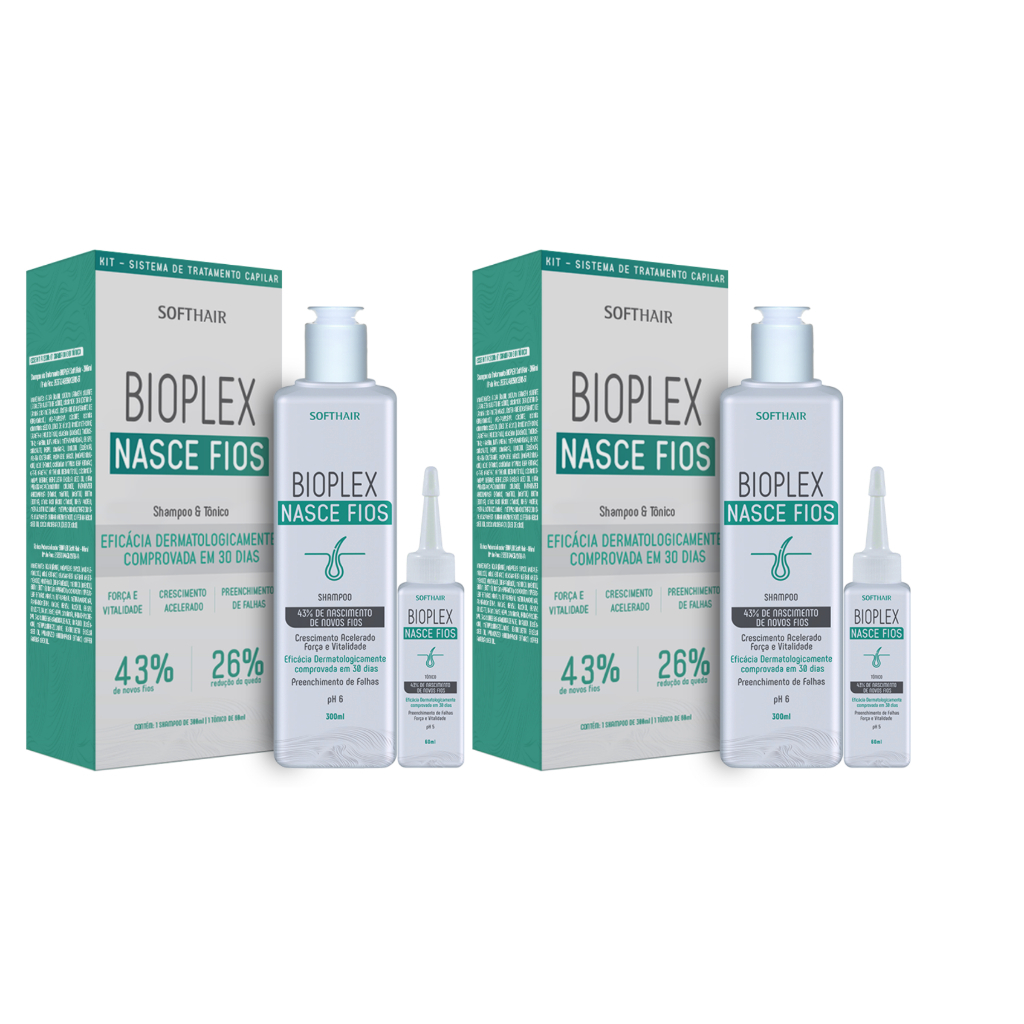 Kit Bioplex Nasce Fios - Shampoo e Tônico capilar 2 Unidades