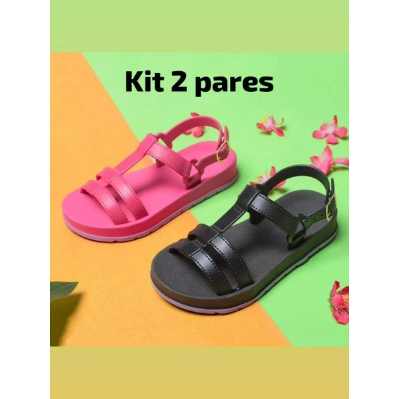 kit de SANDÁLIA 2 pares infantil JUVENIL luz PAPETE modinha BARATO em Oferta na Shopee
