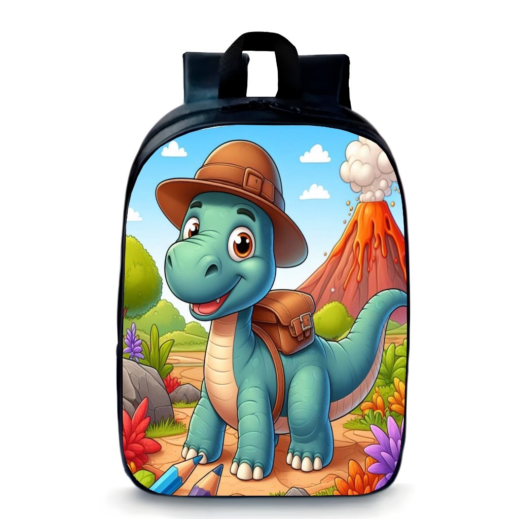 Mochila Pequena Pré-escolar infantil Aventura dinossauro material escolar fofo promoção