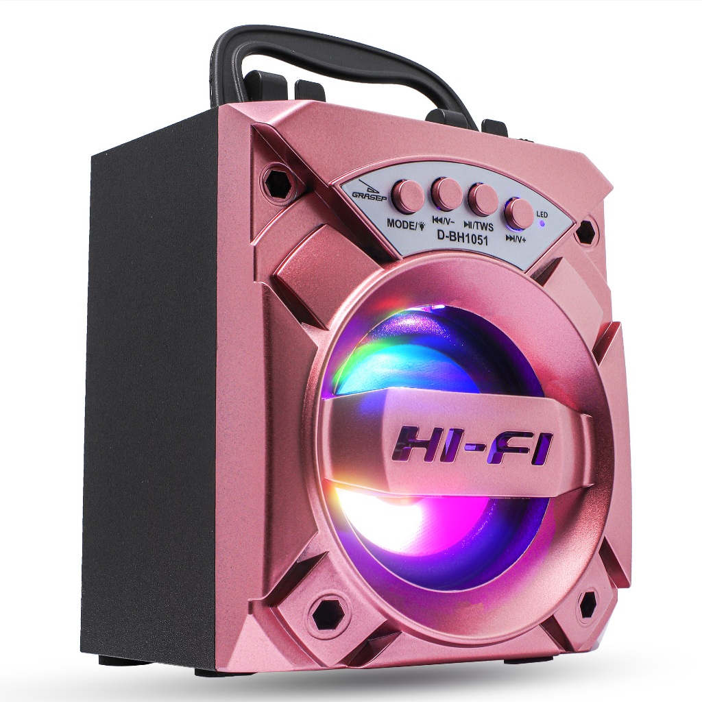 Caixinha De Som Portátil Hi-Fi Led RGB Bluetooth TWS Rádio Fm Alça Encaixe Celular MP3 Cartão SD Usb em Oferta na Shopee
