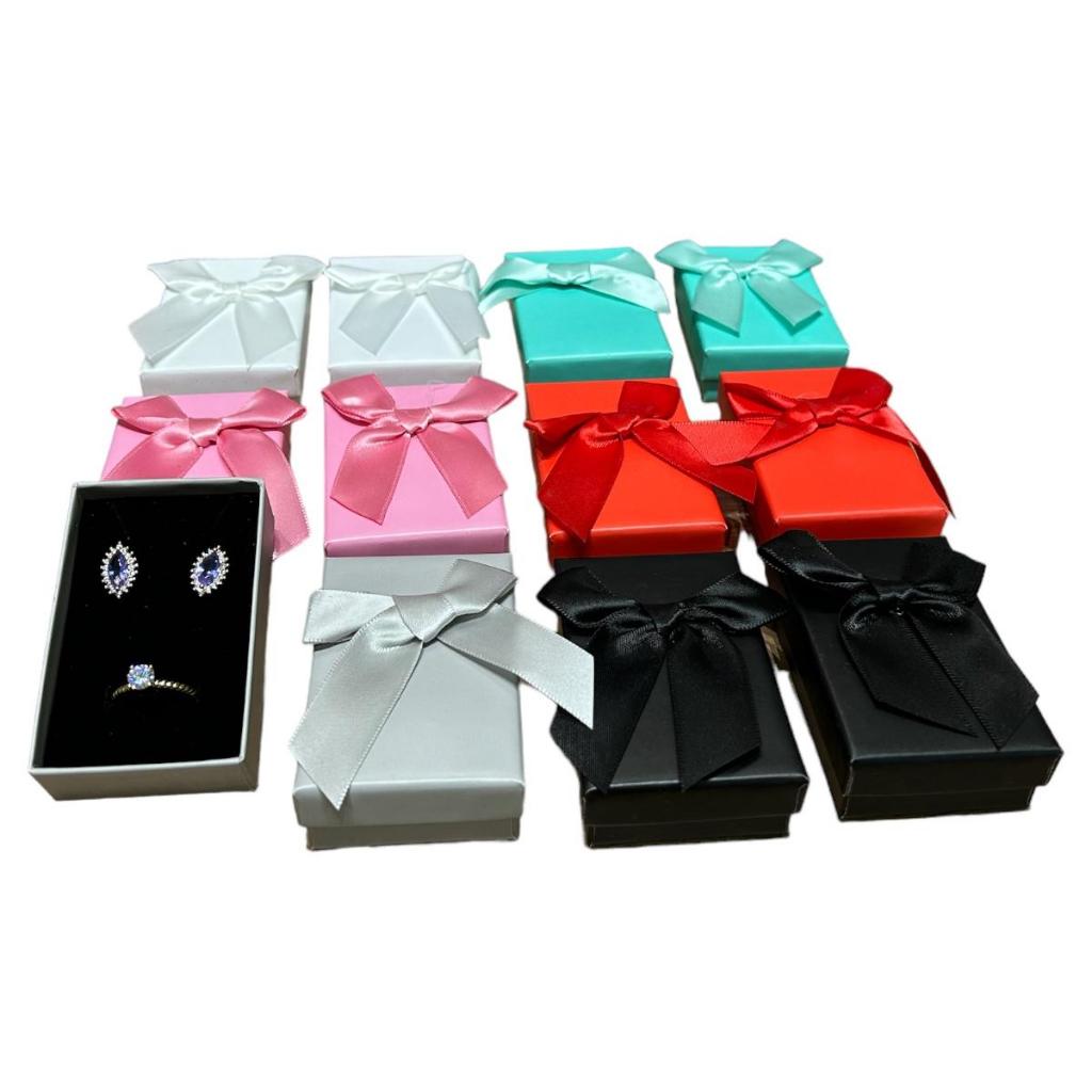 12 Caixa Bijuteria E Semi Joia Embalagem De Papel 5x8 c/laço (cores sortidas)
