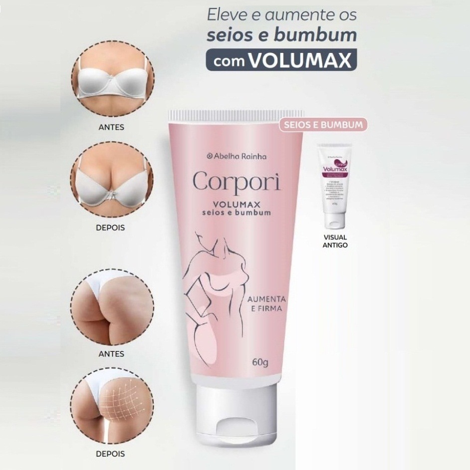 Volumax Aumento para Seios e Bumbum Corpori - Abelha Rainha