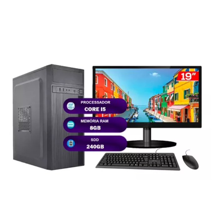 Computador i5 3470 - 8GB - 240GB - Monitor 19