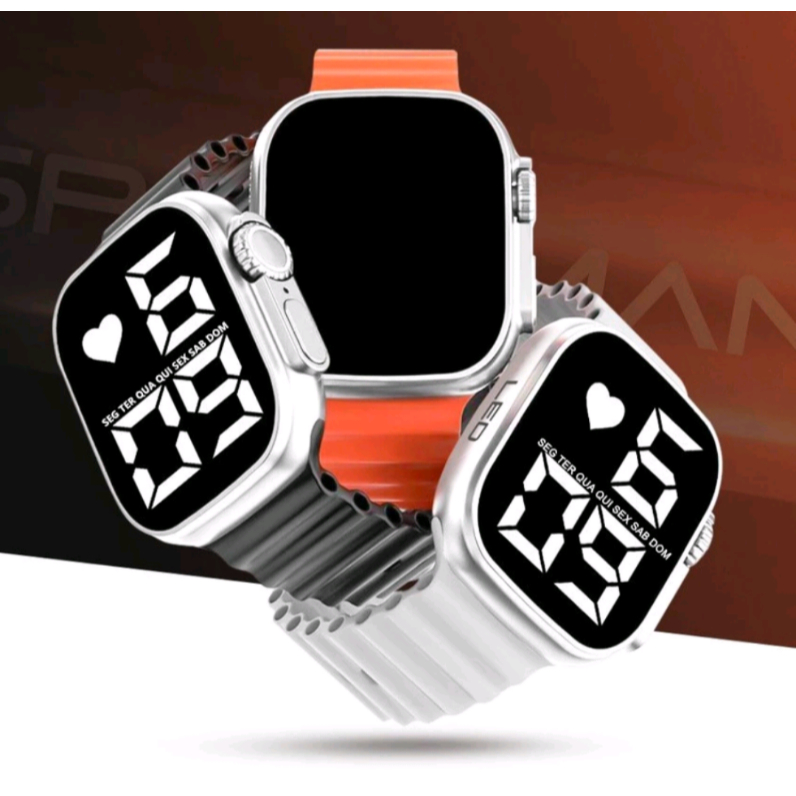 Relógio Prova D'água LED Digital d Pulso Esportivo feminino Masculino Ultra9 Esport Pulseir Silicone em Oferta na Shopee