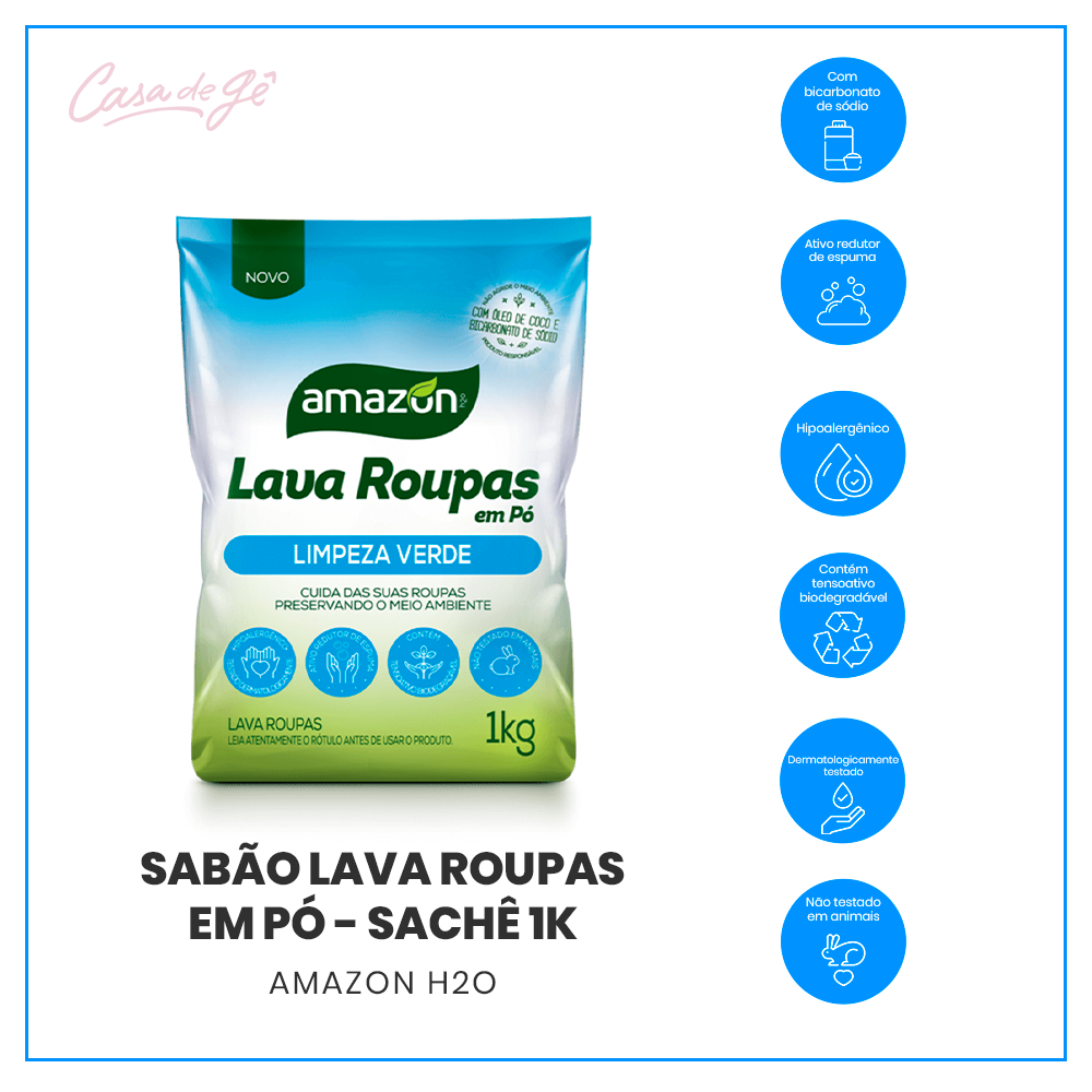 Sabão Lava Roupas em Pó Amazon - Sache - Home & Living
