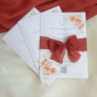 Convites para casamento com envelope vegetal e fita de tecido - convite casamento convite para festa em Oferta na Shopee