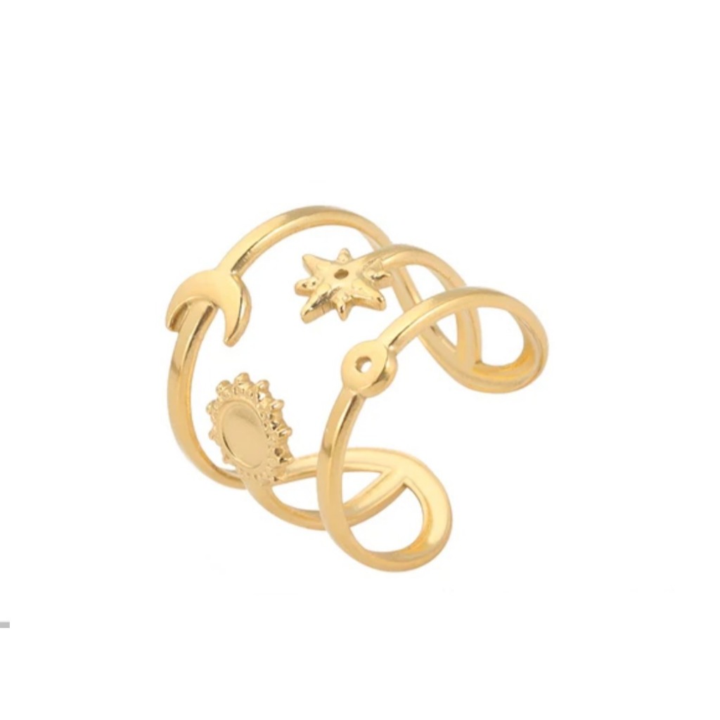 Anel Sol Lua e Estrela - Comprar com Melhor Preço em Anéis