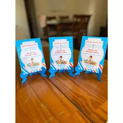 12 Unidades Agradecimento centro de mesa TODOS OS TEMAS!