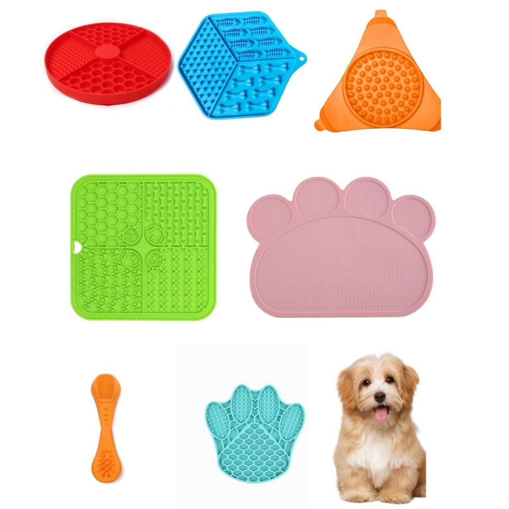 Tapete Comedouro Lento De Lamber P/ Cães E Gatos Pet Banho Stress Comida Pastosa em Oferta na Shopee
